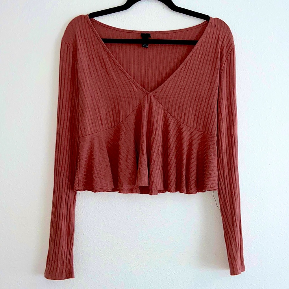 Worn twice, vneck, long sleeve